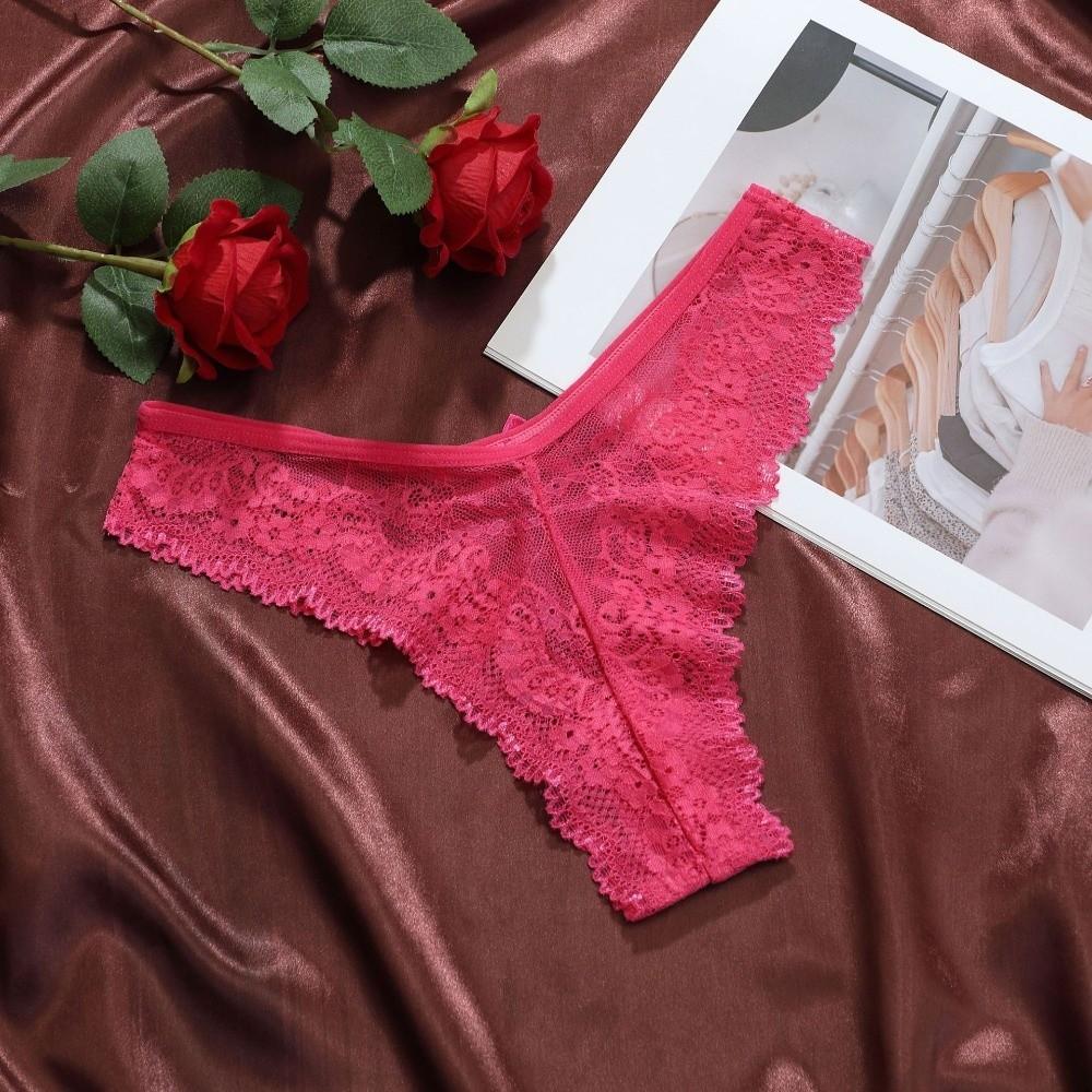 Low Waist Women Lace Flower Briefs Cotton Crotch Floral Underpants Lace Thong Panties Underwear