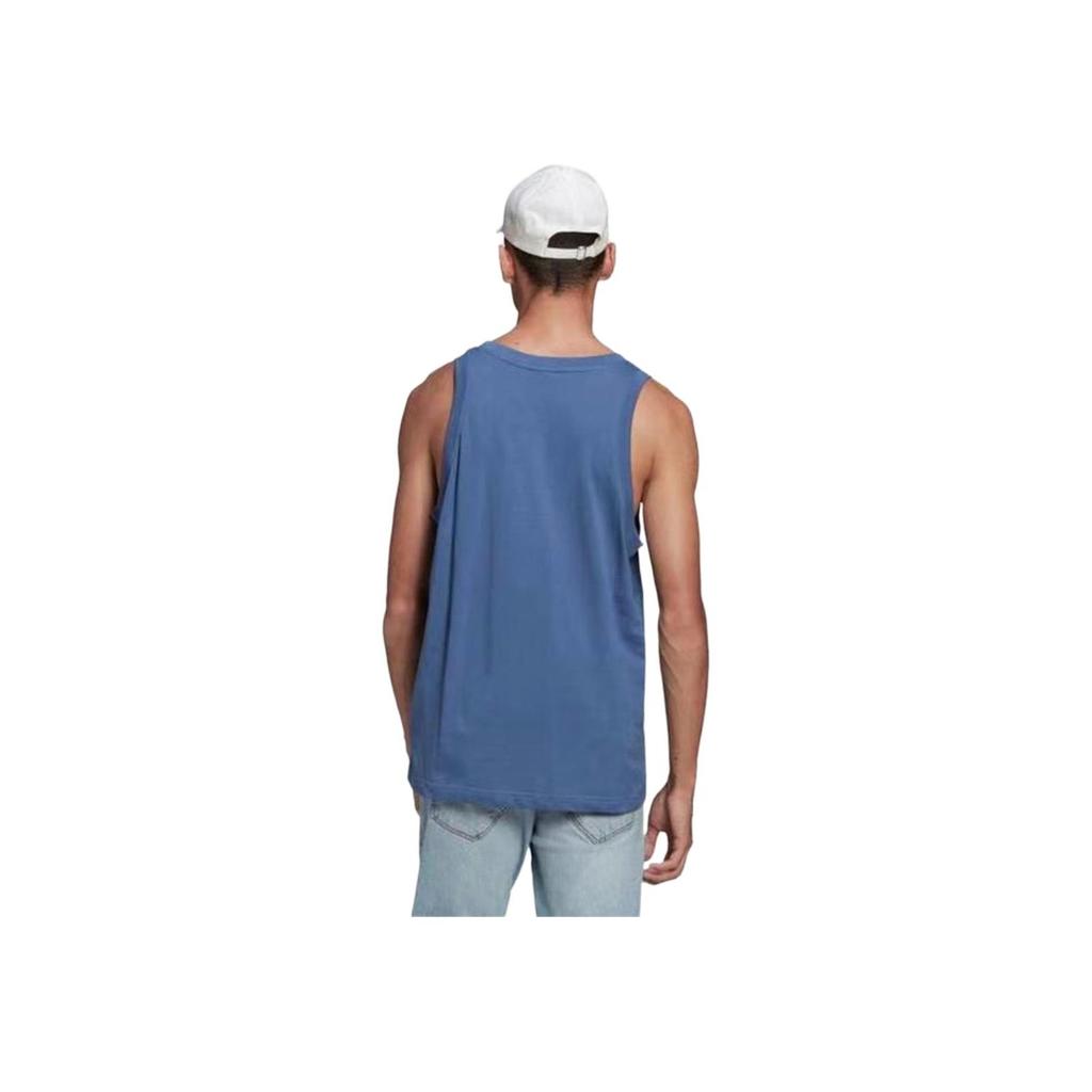 adidas Originale Buchstaben Lässig Sport Rundhals Ärmellose Weste Herren Tops Blau GN3492