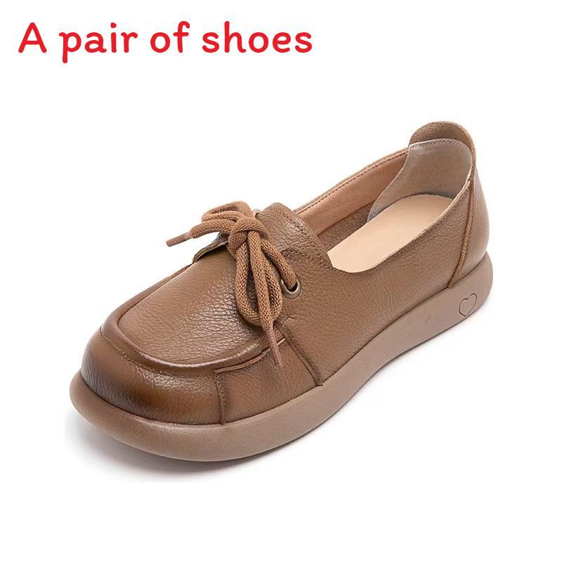 French Style Leather Shoes For Women With Breathable Hollow Design Comfortable Flat Shoes For Summer And Spring