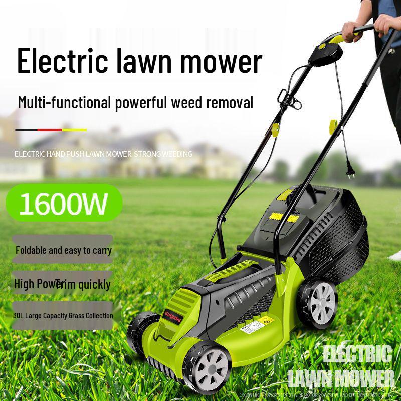 Powerful German Electric Lawn Mower & Trimmer: Rechargeable Push-Type