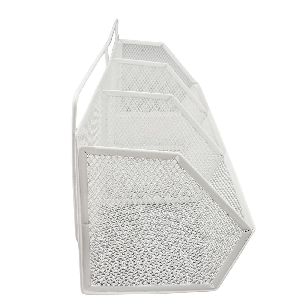 3 Grids Hanging Basket Wall Mount Slanted Opening Metal Wire Storage   for Kitchen Bathroom Laundry Room