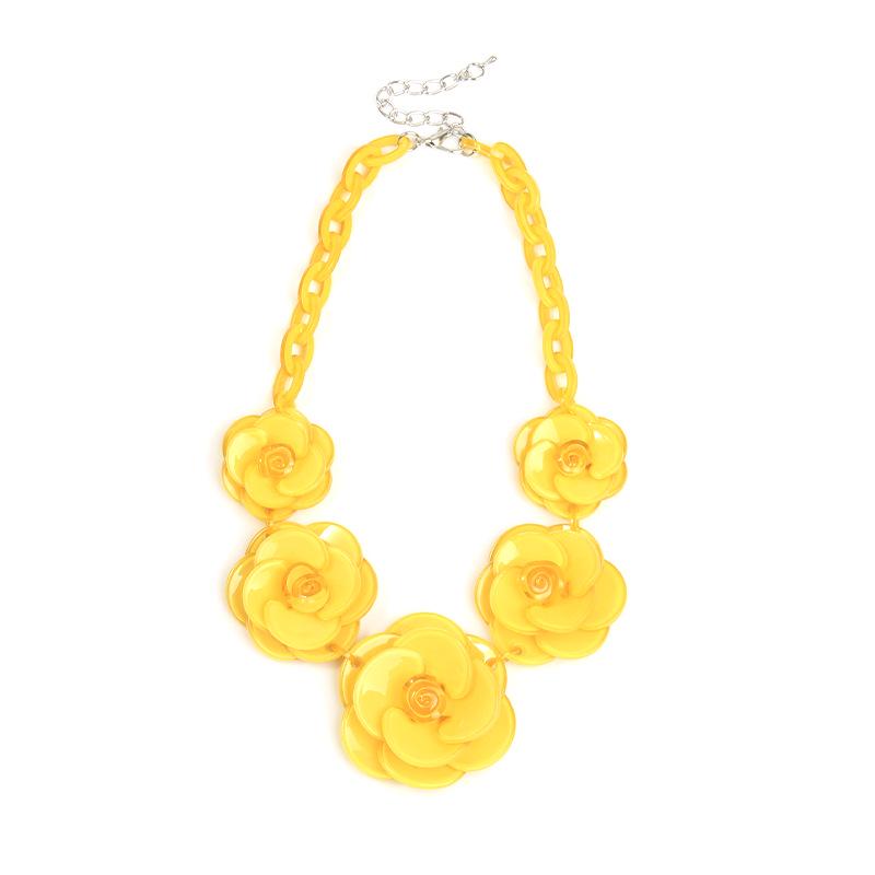 

Bohemian Acrylic Flower Necklace - Colorful Rose Sweater Chain