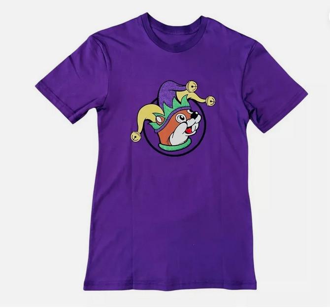 

Adult Purple Buc-ee s 2025 Mardi Gras Shirt S