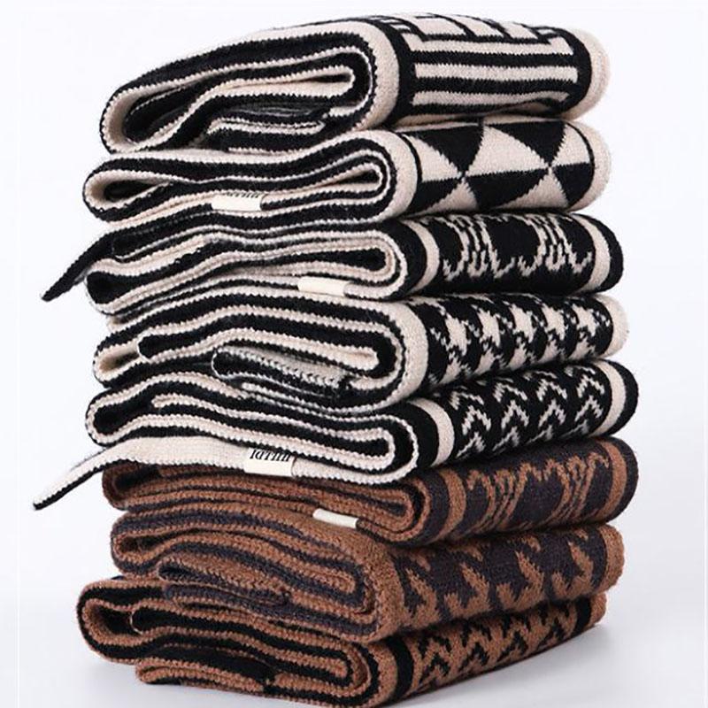 Eșarfă tricotată de toamnă și iarnă, la modă caldă, în stil coreean, cu mâneci pentru gât, imprimare tricotată, șal pentru femei