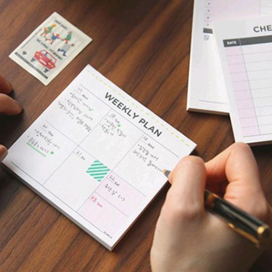Lista de Verificación Semanal Mensual Plan de Trabajo Cuaderno de Papel Cuadrado Diario Agenda Libro de Día