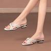 Chunky-heeled One-shoulder Shoes Are Versatile Low-heeled Flip-flops for Women