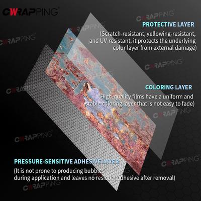Adesivo per Auto Vinile Wrap per Auto Resistente ai Graffi Texture Arrugginita Vintage Wrapping Automobilistico Adesivi per Moto Pellicola Adesiva