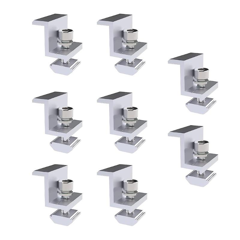 8Pcs Adjustable Solar Panel Mounting Bracket Clamp Solar End Clamp Z Bracket for Solar Panel Systems Easy Installation 1