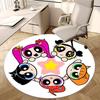 Powerpuff Girls Chair Mat Round Rug-Office Carpet, Machine Washable, Non-slip, Suitable for Living Rooms, Bedrooms