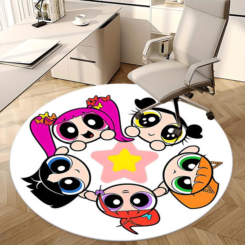 Powerpuff Girls Chair mat Round Rug Office carpet, Non slip, Suitable for Living Rooms, Bedrooms,Decor1205771a