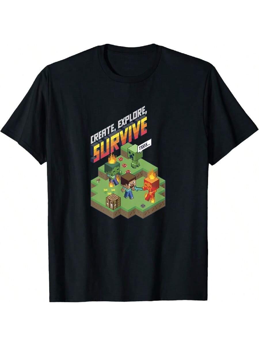 Camiseta con imagen de grupo de . Crear, explorar, sobrevivir. S разноцветный