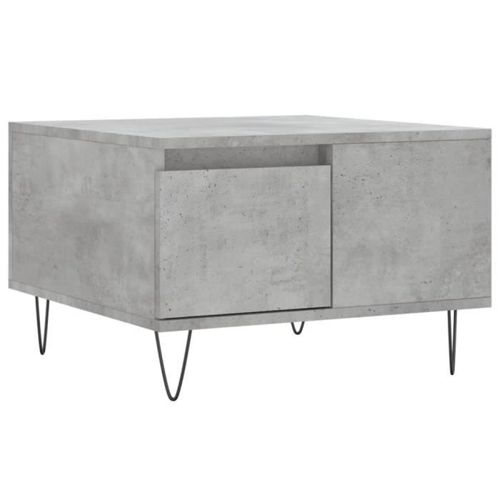 VidaXL Table basse gris béton 55x55x36,5 cm bois d'ingénierie 830760