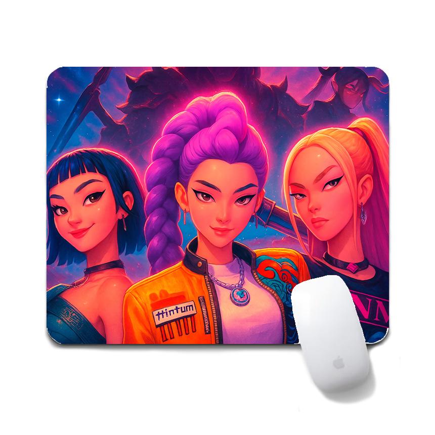 K-Pop Demon Hunters Women's Group Non-Slip Mouse Pad, 20x24cm