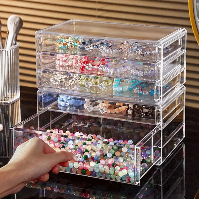 Kosmetikaufbewahrungsbox aus Acryl, Lippenstift-Aufbewahrungsbox, Desktop-Schubladen-Make-up-Aufbewahrungsregal, Transparente Schmuckaufbewahrungsbox