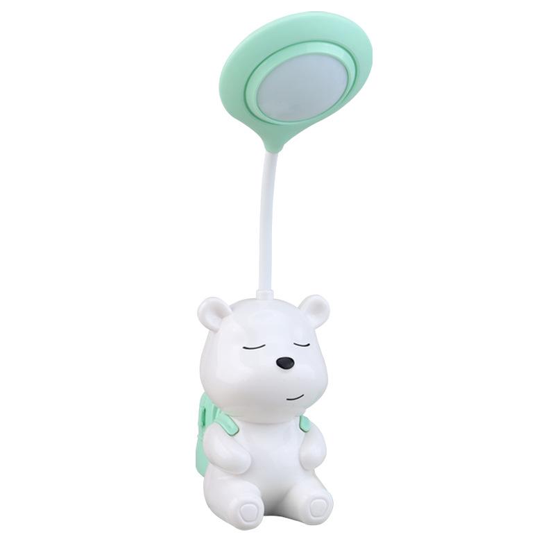 Bear Cartoon Study Lamp: Creative USB-Charged Night Light for Children's Bedroom or Bedside