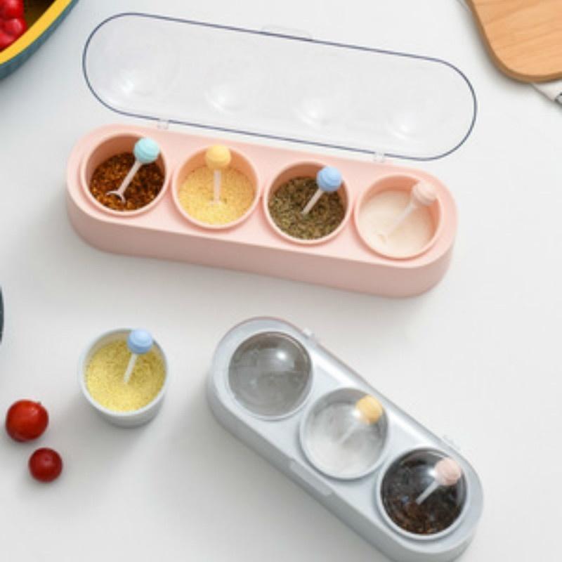 Seasoning Box Pepper Spice Shaker Salt Seasoning Kitchen Condiment Bottle Jars Storage Box