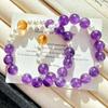 Vintage High Quality Natural Amethyst Citrine Artificial Crystal Pearl Bracelet Bracelet.
