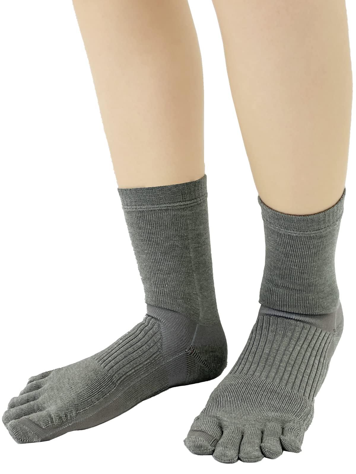 

Носки с пятью пальцами Kaituck Family, длина до середины икры, сделано в Японии, женские поддерживающие носки, размеры 22.0-23.0, 23.5-24.5 (22.0-23.0, Угольный)