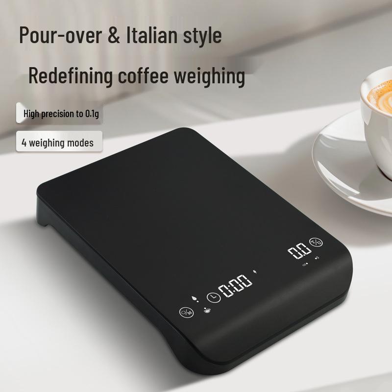 Rechargeable Smart Coffee Scale - 3kg Capacity, 0.1g Precision, Fast Charge & Timer
