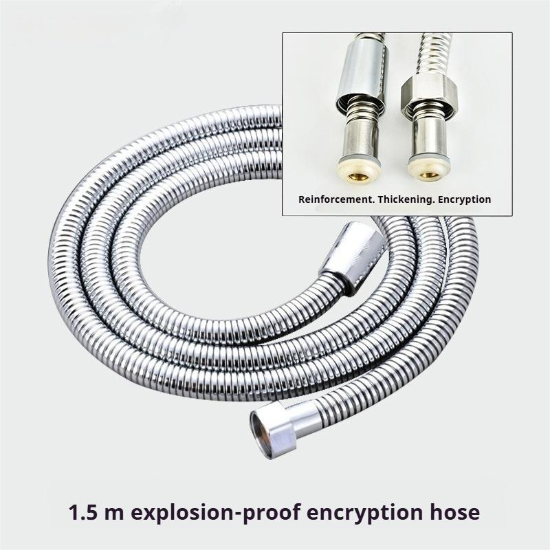 1pcs 1.5M Stainless Steel Hose Extension Tube Bathroom Shower Tube Extension Tube Water Pipe Draw Tube Bathroom Accessories