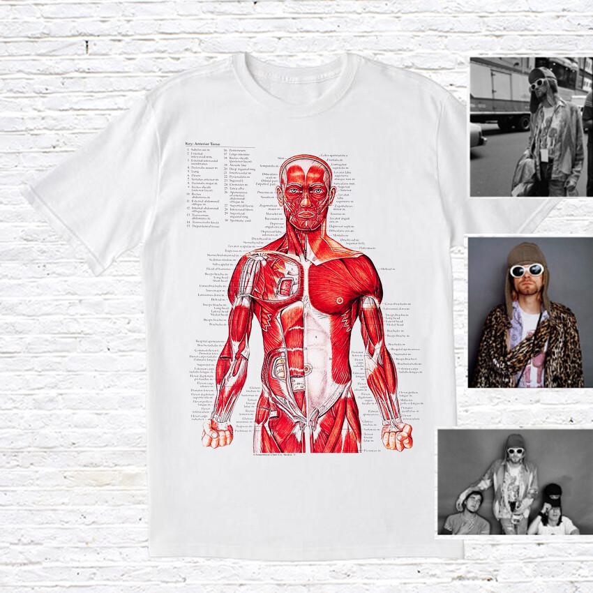Muscular System TShirt worn by Kurt Cobain Nirvana 90#039;s Unisex T-Shirt M