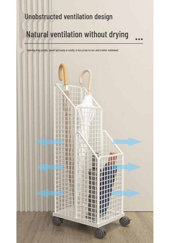 Umbrella Stand & Storage Rack for Entryway or Office