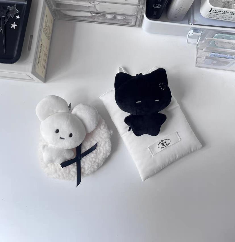 Sød Plys Katte Dukke Nøglering Pige Rygsæk Dekoration Vedhæng Fluffy Blød Udstoppet Kat Legetøj Taske Nøglering Charme Tilbehør Gave