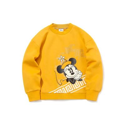 X Disney Co-Branded Sports Fashion Series Cartoon Print Loose Sweatshirt Women Tops Mineral-Yellow AWDQ584-4