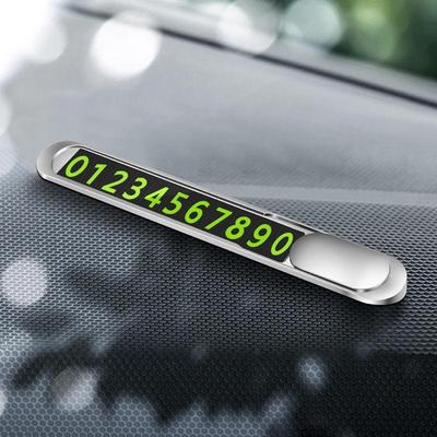 Placa Luminosa de Aleación de Zinc para Número de Teléfono de Coche – Adorno Creativo de Metal para Señal de Estacionamiento Temporal