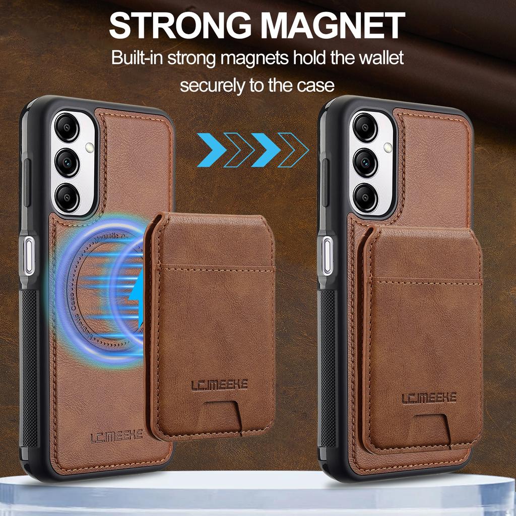 For Samsung Galaxy A34 5G Magnetic Case Detachable Card Holder Leather+TPU Mobile Cover