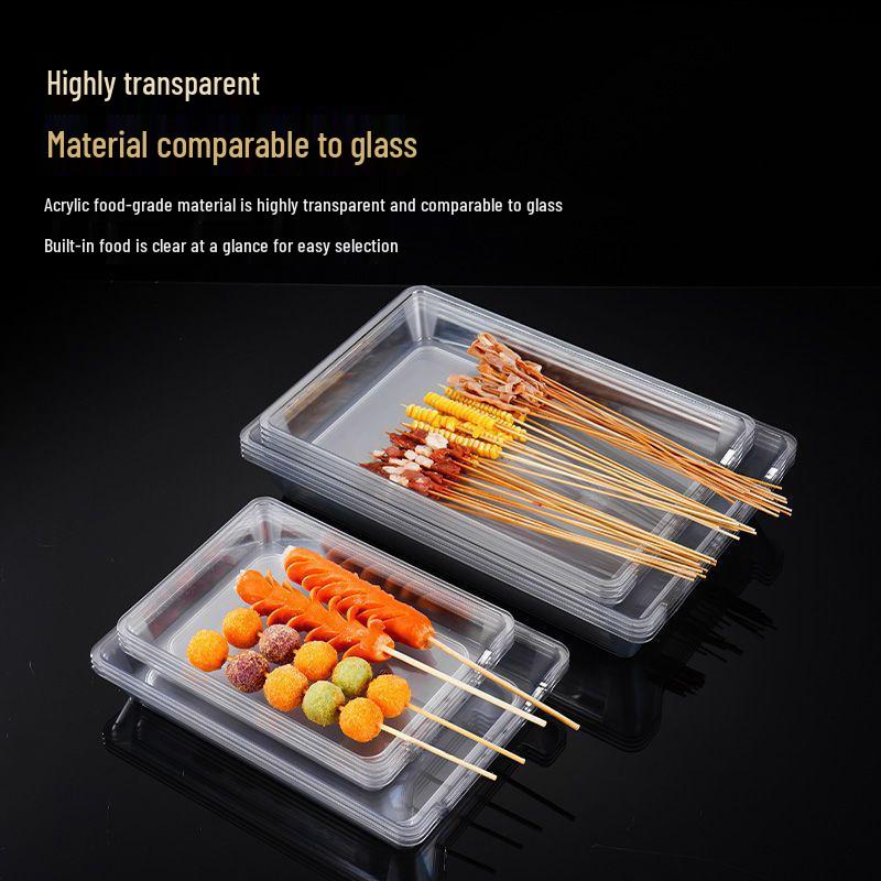 Transparent Acrylic Skewer Plate for Hot Pot & BBQ Restaurant Display