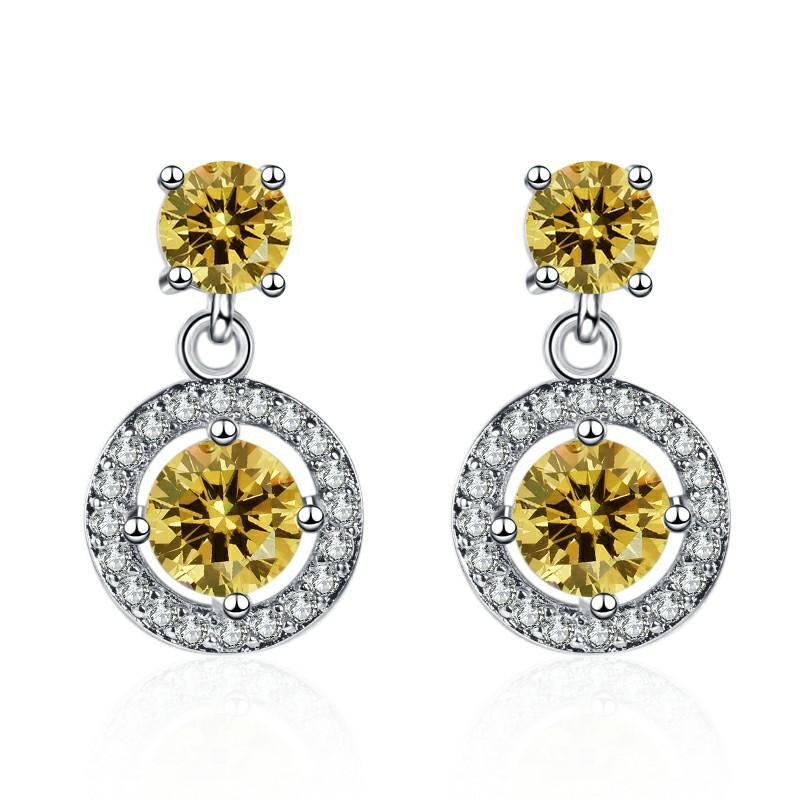 925 Sterling Silver Jewelry Women Fashion Cute Tiny Clear Crystal CZ Stud Earrings Gift for Girls Teens Lady E001