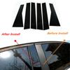 6Pcs Car Door Window Pillar Posts Trim Cover Sticker Glossy Black Exterior Parts for Kia Carens/Rondo 2013-