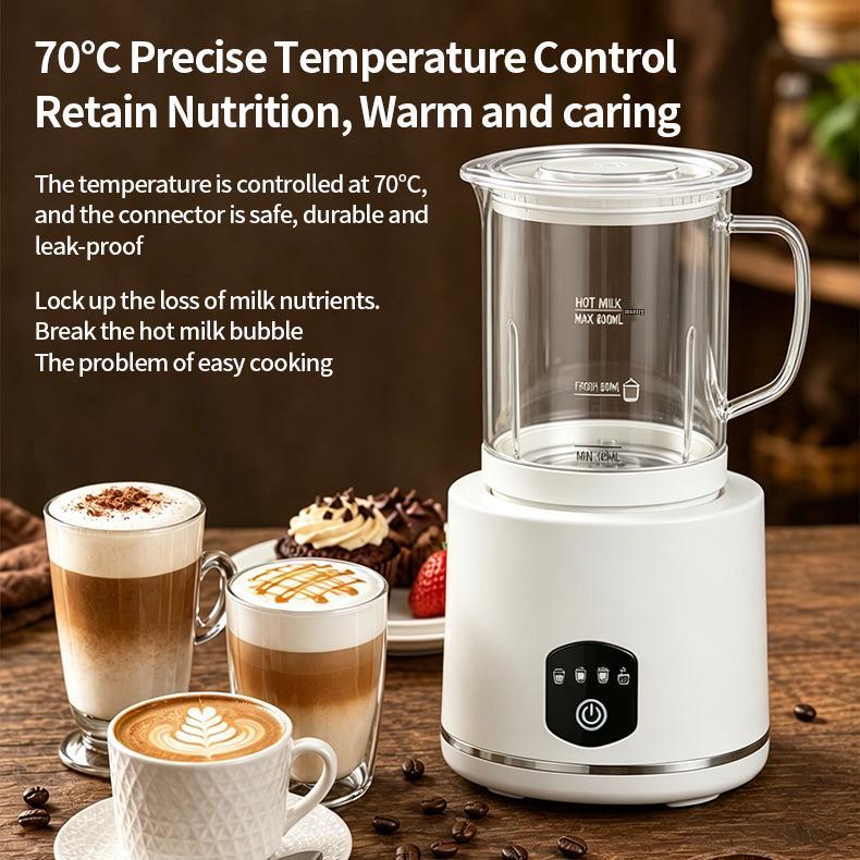 Electric Glass Milk Frother with Heating Function for Thick Froth