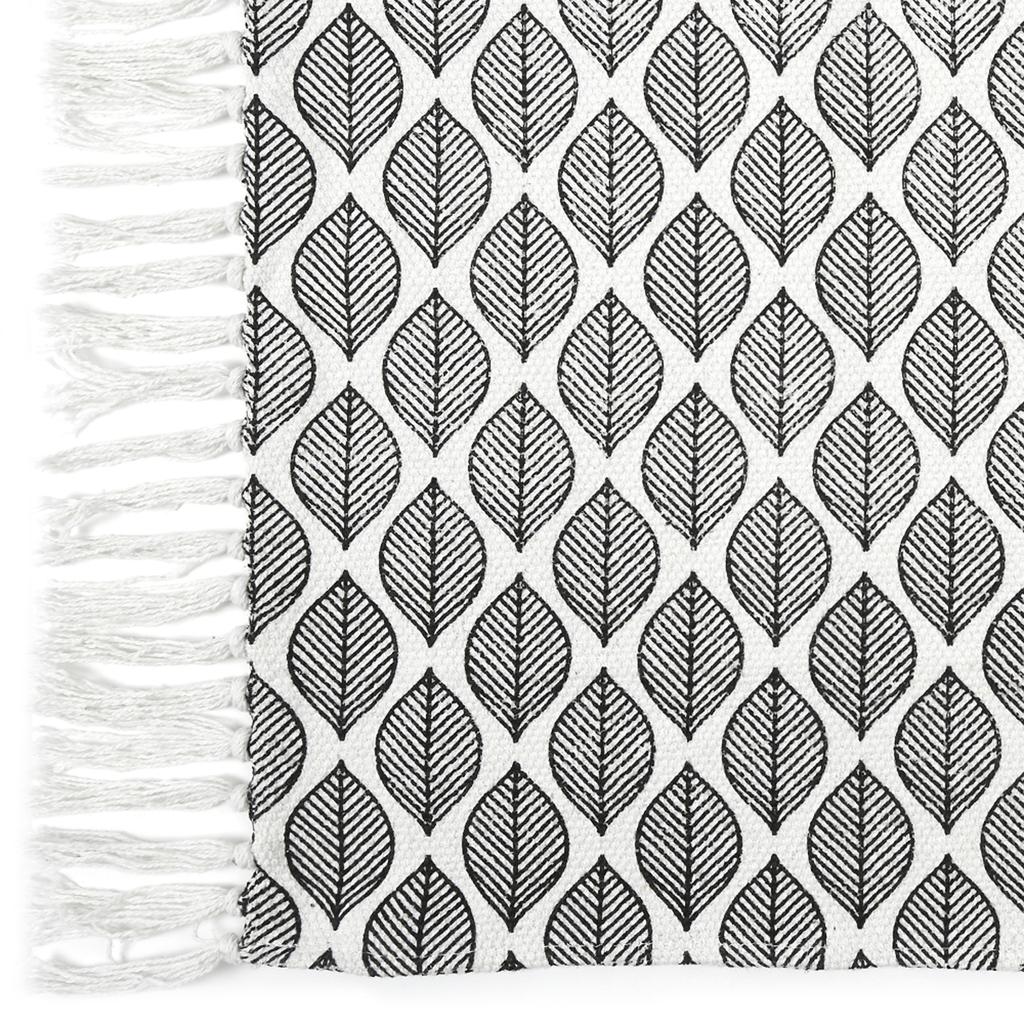 Les Trésors De Lily [A2287] - Cotton Rug 'Boho' Black White - 80x50 Cm