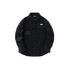 Solid Color Single-Breasted Fleece Long Sleeve Shirt Unisex Shirts Black 172348101-3
