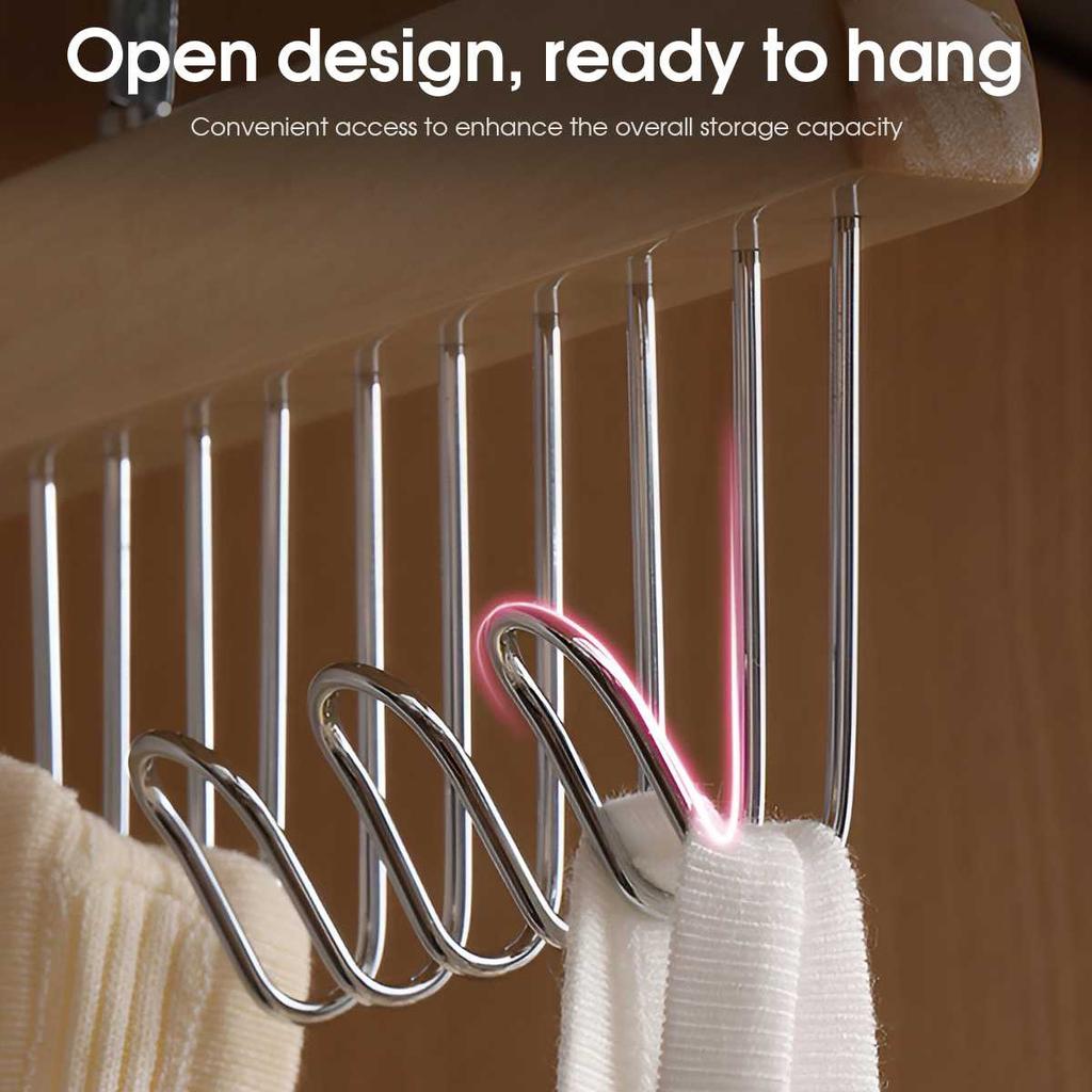 8-hook Multifunctional Wooden Hanger Storage Space-saving Rotating Display Rack Suitable for Ties, Underwear, Vests, Scarves