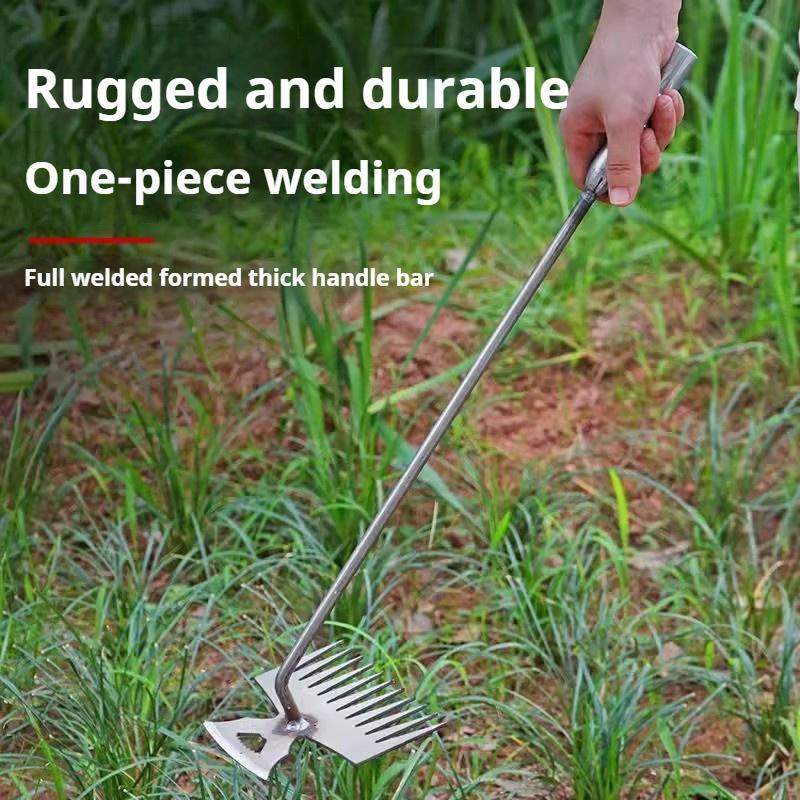 Manganese Steel Weeding Rake Double-End Rake Shovel Multi-Purpose Digging Vegetables Loosen Soil Gardening Planting Hand Tools