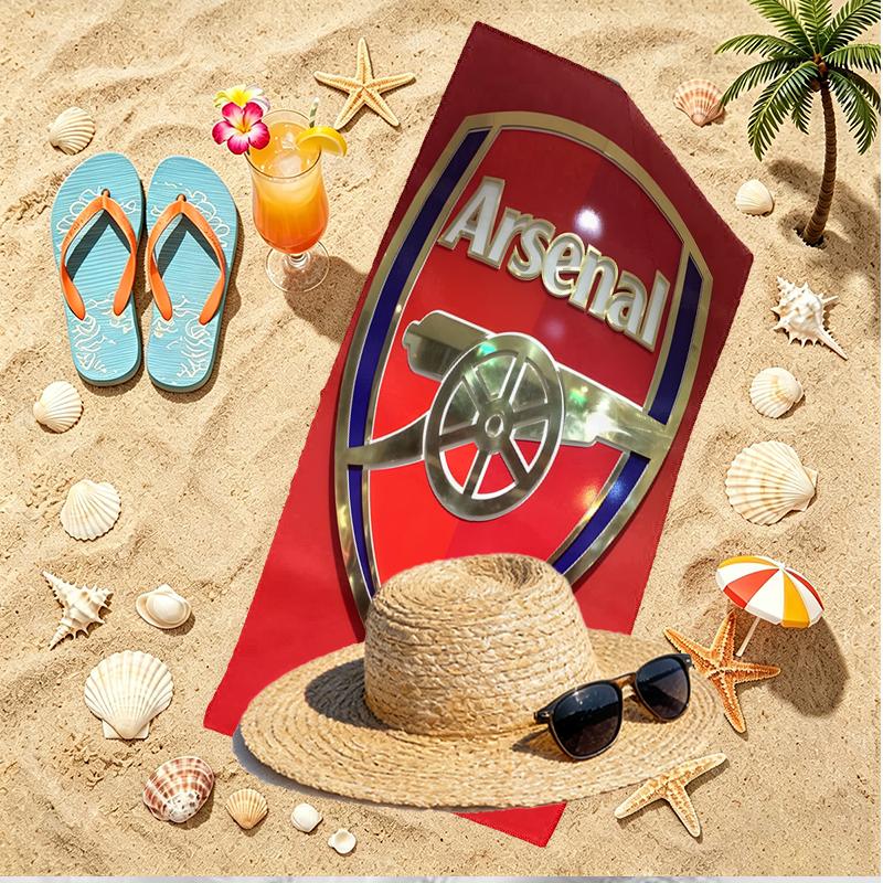 Football Team F.C Print Beach Towel, Versatile Lightweight Absorbent Beach Towel for Pool Surf Yoga Bathroom, Perfect Birthday Holiday Gift