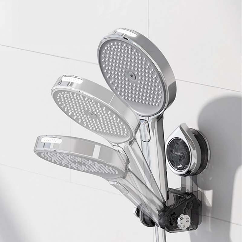 Removable Shower Head Holder with Suction Cup Design Adjustable 70° Downwards Easy Install for Bathroom Tile or Glass