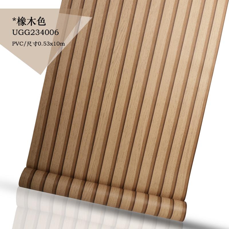 3D Vintage Style Faux Wood Panel Vinyl Wallpaper Roll Retro Brown PVC Cafe Bar Background Decor Vertical Stripe Wall Paper