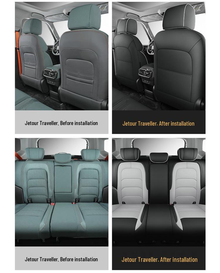 Jetour Traveller Full Leather Car Cushion - All-Season, 5-Seat Compatible