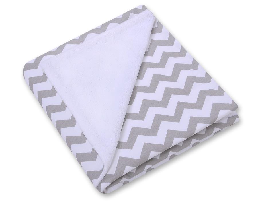 Large baby wrap for stroller carrier seat, double-sided - Chevron gray and white