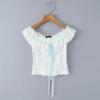Lace Trim One-Shoulder Camisole - Color Block Slimming Button-Down for Women