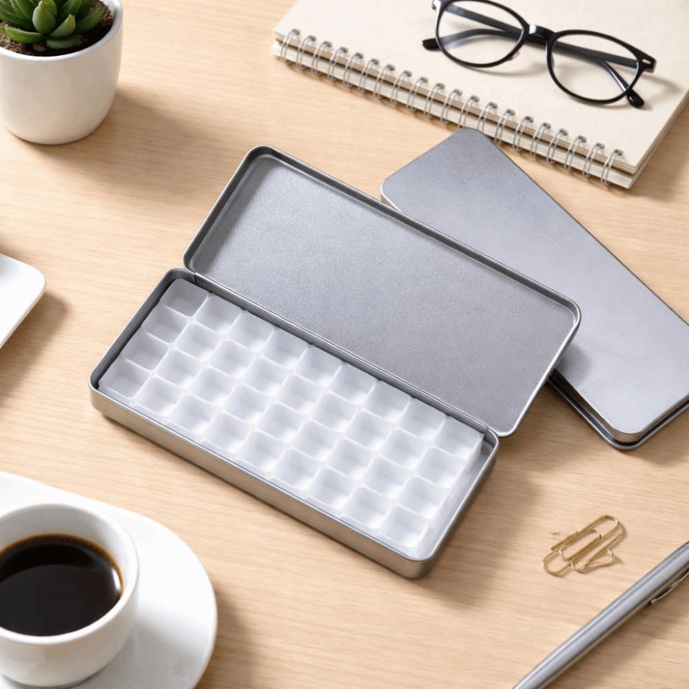 Empty Watercolor Portioning Box Portable Watercolor Paint Case Paint Palette Box Art Painting