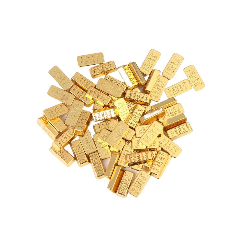 Aluminum Alloy Suitcase With Mini Gold Bar Replica Gold-Plated Alloy Collectible Doll House Micro Scene Decoration Display Model