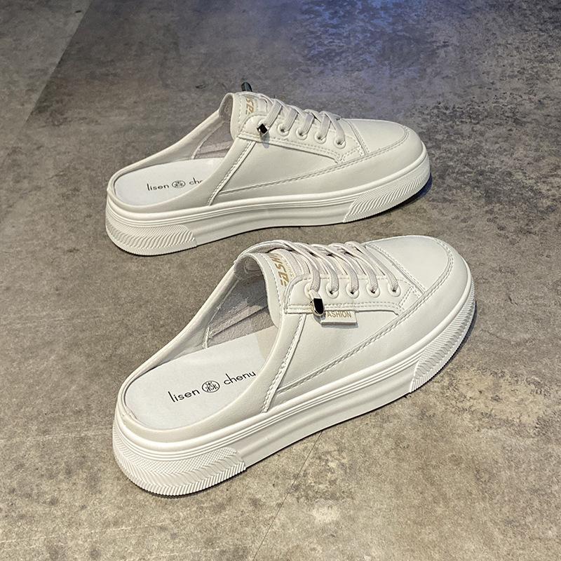 

2025 весна и осень женские универсальные лоферы без задника, повседневная верхняя одежда для офиса, дышащие, универсальные полубосоножки 40