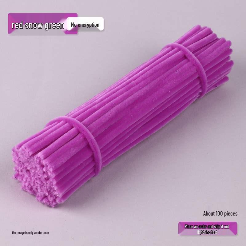 Encrypted Pipe Cleaners: Dense, Thickened 8mm White Strips with Mixed Colors for Handmade DIY Bouquets