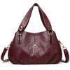 Vintage Soft Leather Handbag Women's Commuter Multi-Layer Large Capacity Shoulder Crossbody Bag