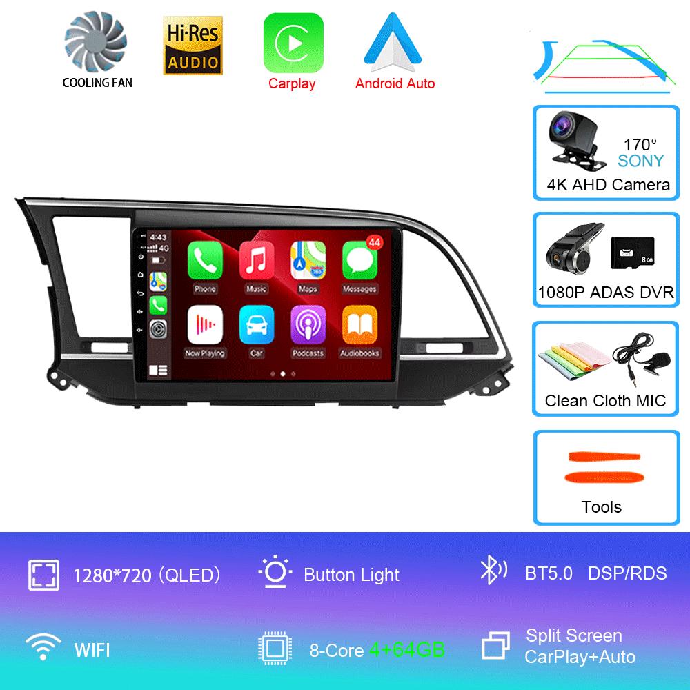 Android 14 Car Radio for Hyundai Elantra 6 2016 - 2018 Player Multimedia Video Stereo GPS Navigation No 2din 2 din dvd